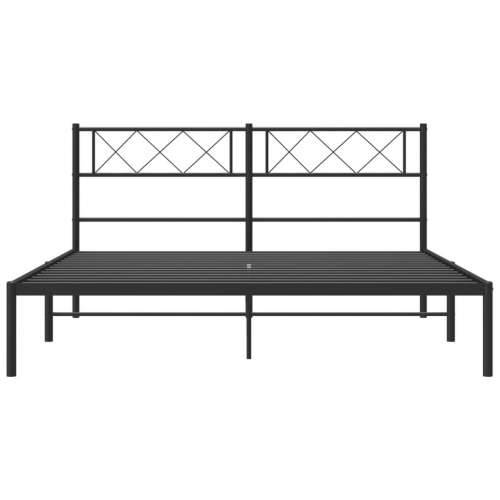 Metalni okvir za krevet s uzglavljem crni 140x200 cm - Crna 140 x 200 cm s uzglavljem Cijena