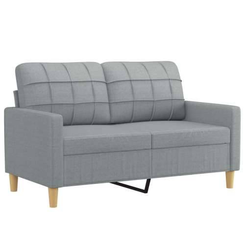 4-dijelni set sofa s jastucima svjetlosivi od tkanine - Svjetlosiva s jastucima i tabureom Cijena