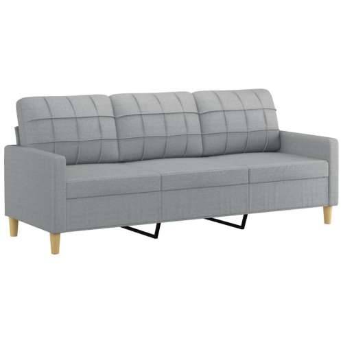 4-dijelni set sofa s jastucima svjetlosivi od tkanine - Svjetlosiva s jastucima i tabureom Cijena