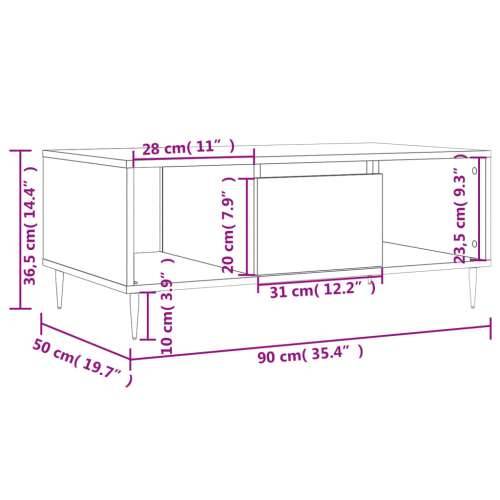 Stolić za kavu smeđa boja hrasta 90x50x36,5cm konstruirano drvo - Smeđi hrast 1 Cijena