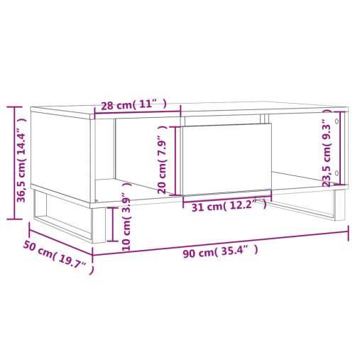 Stolić za kavu smeđa boja hrasta 90x50x36,5cm konstruirano drvo - Smeđi hrast 1 Cijena