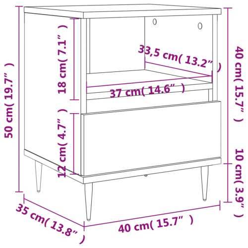 Noćni ormarići 2 kom boja hrasta 40x35x50 cm konstruirano drvo Dimljeni hrast 2 Cijena