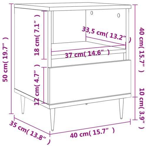 Noćni ormarići 2 kom boja hrasta 40x35x50 cm konstruirano drvo - Sivi hrast sonoma 2 Cijena