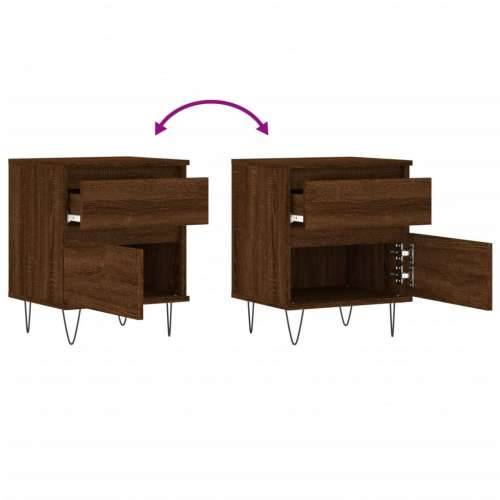 Noćni ormarići 2 kom boja hrasta 40x35x50 cm konstruirano drvo Smeđi hrast 2 Cijena