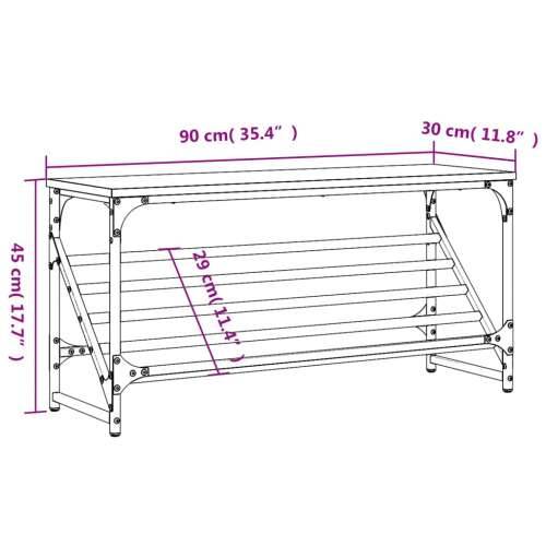 Stalak za cipele boja hrasta 90 x 30 x 45 cm konstruirano drvo - Dimljeni hrast 1 45 cm 90 cm Cijena