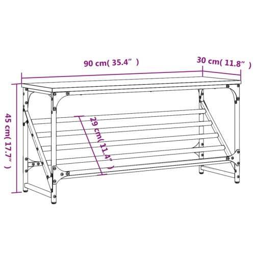 Stalak za cipele boja hrasta 90 x 30 x 45 cm konstruirano drvo - Smeđi hrast 1 45 cm 90 cm Cijena