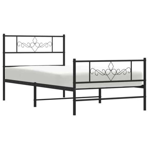 Metalni okvir kreveta uzglavlje i podnožje crni 80x200 cm - Crna 80 x 200 cm s uzglavljem i podnožjem Cijena