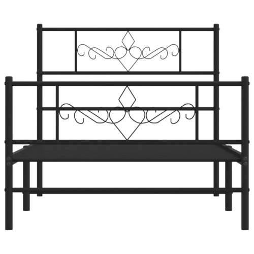 Metalni okvir kreveta uzglavlje i podnožje crni 80x200 cm - Crna 80 x 200 cm s uzglavljem i podnožjem Cijena