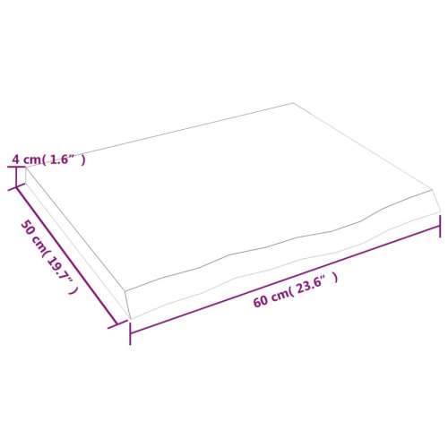 Stolna ploča 60x50x(2-4) cm od netretirane masivne hrastovine - Prirodna 60 x 50 x 4 cm 1 Cijena