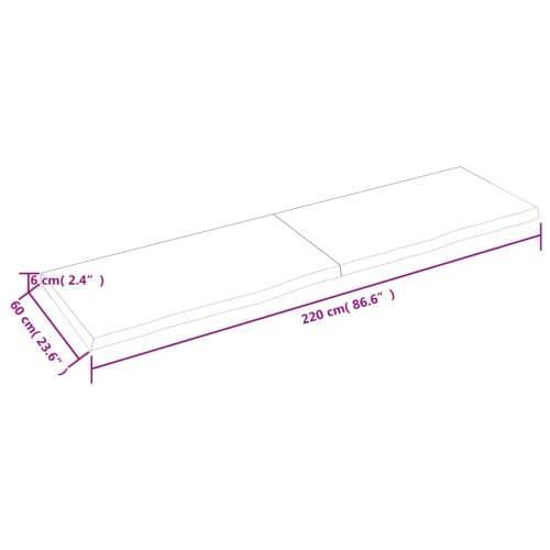 Stolna ploča svjetlosmeđa 220x60x(2-6) cm tretirana hrastovina - Svjetlosmeđa 220 x 60 x 6 cm 1 Cijena