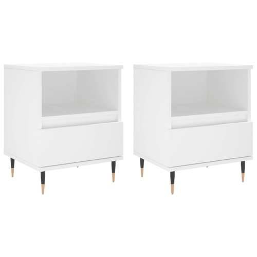 Noćni ormarići 2 kom bijeli 40 x 35 x 50 cm konstruirano drvo - Bijela 2 Cijena