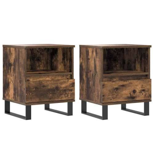 Noćni ormarići 2 kom boja hrasta 40x35x50 cm konstruirano drvo - Dimljeni hrast 2 Cijena