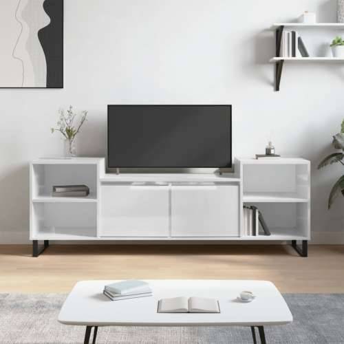 TV ormarić sjajni bijeli 160x35x55 cm od konstruiranog drva - Visoko sjajno bijela 1 Cijena