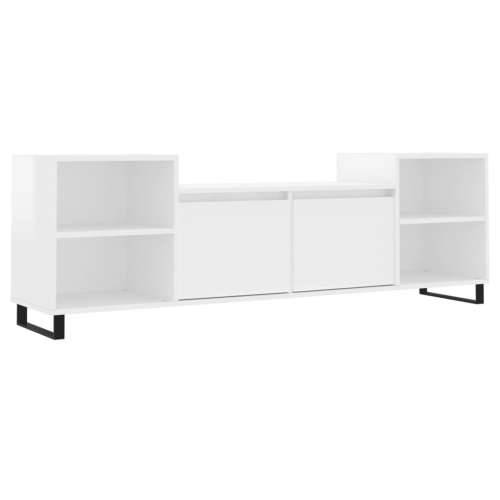 TV ormarić sjajni bijeli 160x35x55 cm od konstruiranog drva - Visoko sjajno bijela 1 Cijena