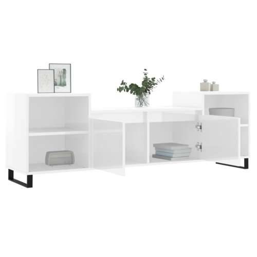 TV ormarić sjajni bijeli 160x35x55 cm od konstruiranog drva - Visoko sjajno bijela 1 Cijena