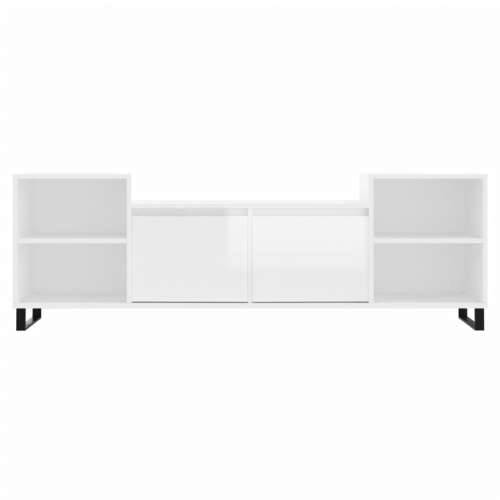 TV ormarić sjajni bijeli 160x35x55 cm od konstruiranog drva - Visoko sjajno bijela 1 Cijena