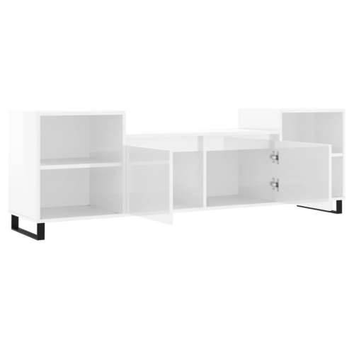TV ormarić sjajni bijeli 160x35x55 cm od konstruiranog drva - Visoko sjajno bijela 1 Cijena