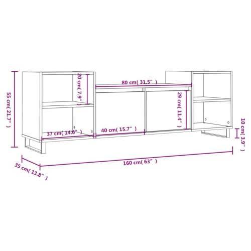 TV ormarić sjajni bijeli 160x35x55 cm od konstruiranog drva - Visoko sjajno bijela 1 Cijena