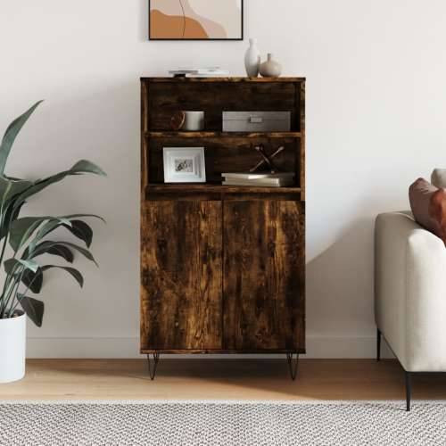 Visoka komoda dimljenog hrasta 60x36x110 cm konstruiranog drva - Dimljeni hrast 1 Cijena