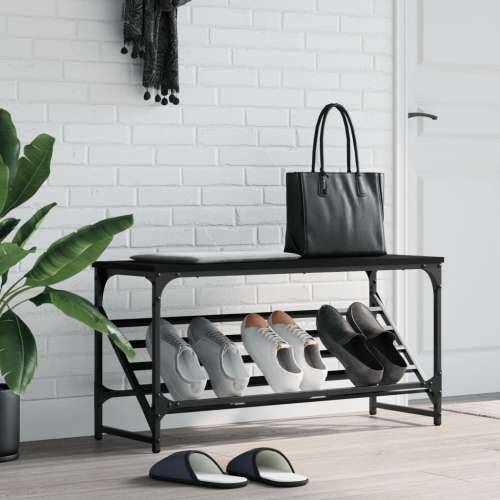 Stalak za cipele crni 90 x 30 x 45 cm od konstruiranog drva - Crna 1 45 cm 90 cm Cijena