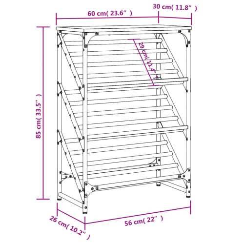 Stalak za cipele boja hrasta 60x30x85 cm konstruirano drvo - Sivi hrast sonoma 1 85 cm 60 cm Cijena