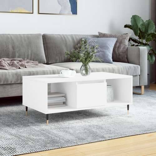 Stolić za kavu bijeli 90 x 50 x 36,5 cm od konstruiranog drva - Bijela 1 Cijena