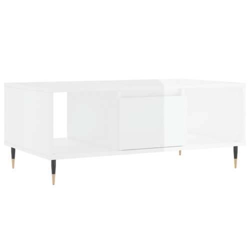 Stolić za kavu sjajni bijeli 90x50x36,5 cm konstruirano drvo - Visoko sjajno bijela 1 Cijena