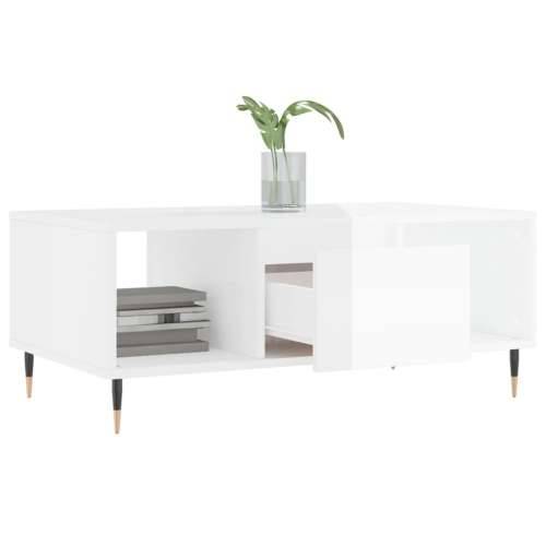 Stolić za kavu sjajni bijeli 90x50x36,5 cm konstruirano drvo - Visoko sjajno bijela 1 Cijena