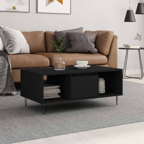 Stolić za kavu crni 90 x 50 x 36,5 cm od konstruiranog drva - Crna 1 Cijena