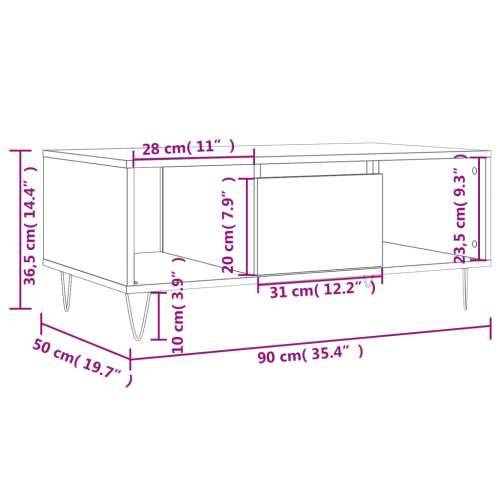 Stolić za kavu boja sivog hrasta 90x50x36,5cm konstruirano drvo - Sivi hrast sonoma 1 Cijena