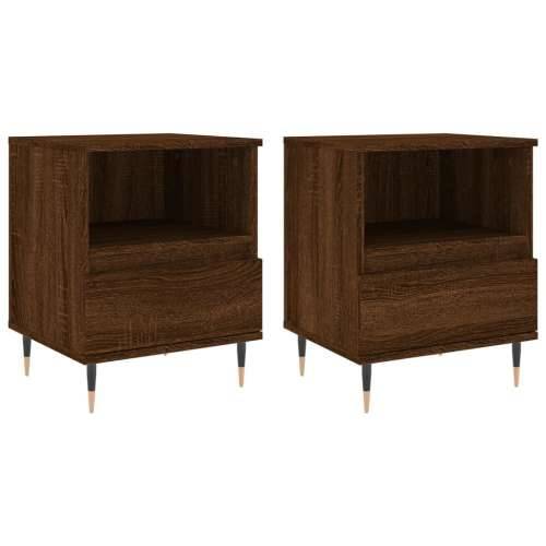 Noćni ormarići 2 kom boja hrasta 40x35x50 cm konstruirano drvo - Smeđi hrast 2 Cijena