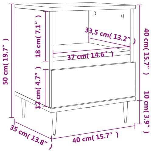 Noćni ormarići 2 kom boja hrasta 40x35x50 cm konstruirano drvo - Smeđi hrast 2 Cijena