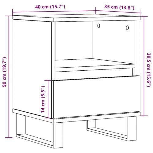 Noćni ormarić siva boja betona 40x35x50 cm konstruirano drvo - Beton siva 1 Cijena