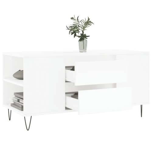 Stolić za kavu bijeli 102 x 44,5 x 50 cm od konstruiranog drva - Bijela 1 Cijena