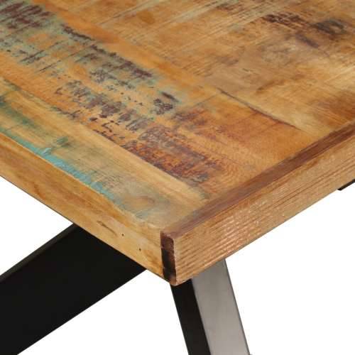 Blagovaonski stol od masivnog obnovljenog drva i čelika 180 cm Cijena