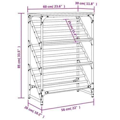Stalak za cipele boja hrasta 60x30x85 cm konstruirano drvo - Dimljeni hrast 1 85 cm 60 cm Cijena