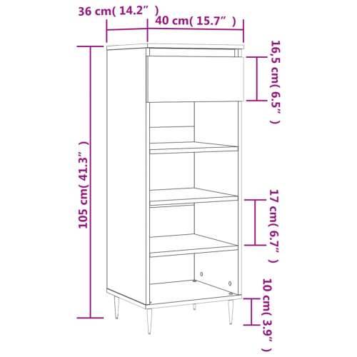 Ormarić za cipele sivi hrast 40x36x105 cm konstruirano drvo - Sivi hrast sonoma 1 Cijena
