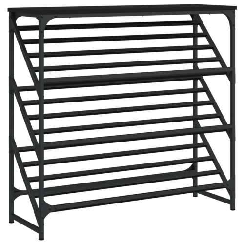 Stalak za cipele crni 90x30x85 cm od konstruiranog drva - Crna 1 85 cm 90 cm Cijena