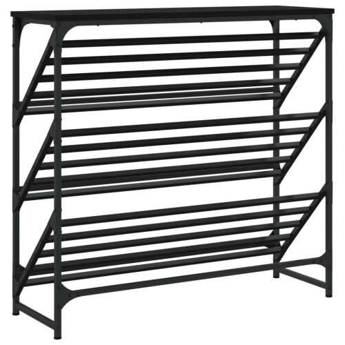 Stalak za cipele crni 90x30x85 cm od konstruiranog drva - Crna 1 85 cm 90 cm Cijena