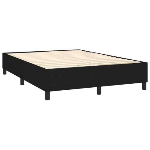Krevet s oprugama i madracem crni 140 x 190 cm od tkanine - Crna 140 x 190 cm Dizajn s gumbima Cijena