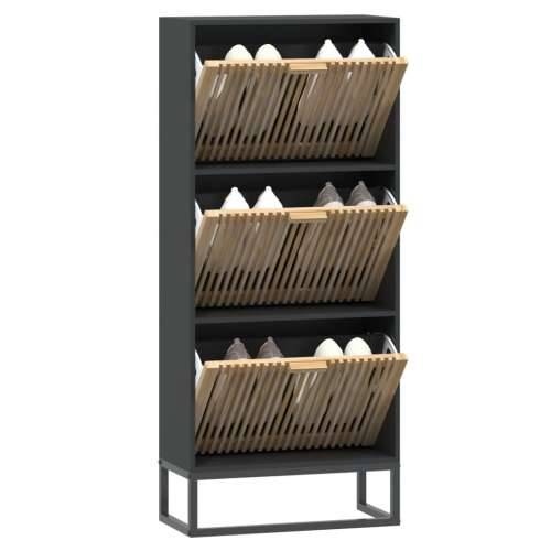 Ormarić za cipele crni 52 x 25 x 120 cm od konstruiranog drva - Crna 1 Cijena