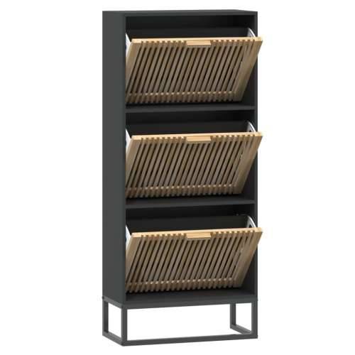 Ormarić za cipele crni 52 x 25 x 120 cm od konstruiranog drva - Crna 1 Cijena