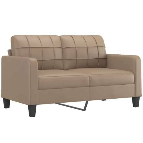 Dvosjed s ukrasnim jastucima boja cappuccina 140cm umjetna koža - Boja cappuccina 140 cm Cijena