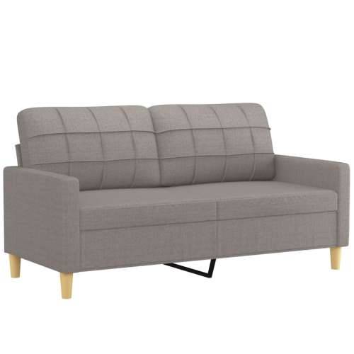 3-dijelni set sofa s jastucima smeđesivi od tkanine - Sivo-smeđa s jastucima i tabureom Cijena