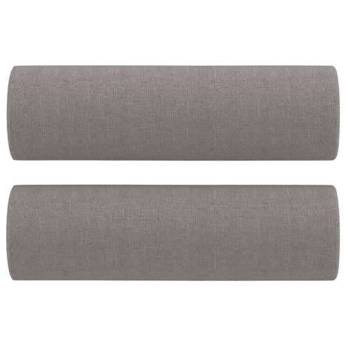 3-dijelni set sofa s jastucima smeđesivi od tkanine - Sivo-smeđa s jastucima i tabureom Cijena