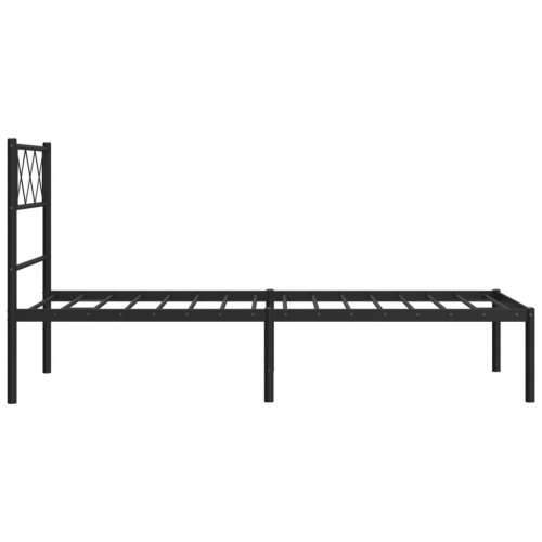 Metalni okvir za krevet s uzglavljem crni 107x203 cm - Crna 107 x 203 cm s uzglavljem Cijena