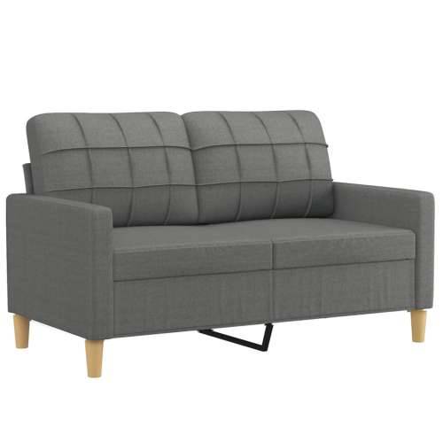 2-dijelni set sofa s jastucima tamnosivi od tkanine - Tamno siva s jastučićima Cijena