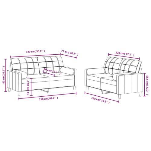 2-dijelni set sofa s jastucima tamnosivi od tkanine - Tamno siva s jastučićima Cijena