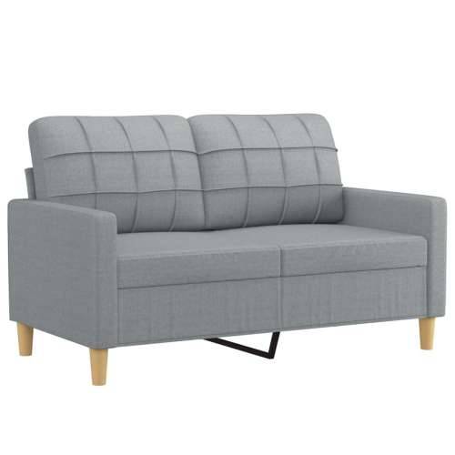 3-dijelni set sofa s jastucima svjetlosivi od tkanine Svjetlosiva s jastucima i tabureom Cijena