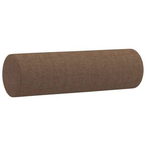 3-dijelni set sofa s jastucima smeđi od tkanine - Smeđa s jastucima i tabureom Cijena